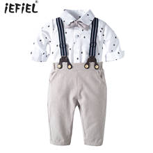 Summer Baby Boy Clothes Birthday Outfits Gentleman Suits Short Sleeve Shirt Romper Suspender Pants Toddler Kid Clothing 3pcs Set 2024 - buy cheap