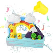 Brinquedos de banho para bebês, fonte de pato brilhante, arco-íris com copo de música, brinquedo educacional para banho 2024 - compre barato