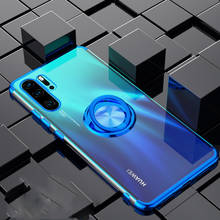 Elecplating suave caso de Huawei P30 Pro Mate 30 Pro 20 P20 Lite Nova 4 4e 3e Y7 Y5 Y6 funda con anillo de dedo 2019 Honor V20 V 2024 - compra barato