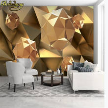 Beibehang personalizado papel de parede 3d mural sala estar jantar tv pano fundo esfera dourada abstrato espaço 2024 - compre barato