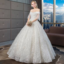 LAMYA Off-shoulder Starry Main Wedding Dress 2020 New Bride Trailing Mori Immortal Dreamy Rench Heavy Ball Gown Bride Gowns 2024 - buy cheap