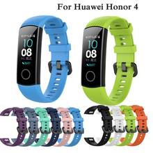 Pulseira de pulso para huawei honor band 4 5 moda pulseira inteligente pulseira de silicone para honra 5 4 pulseira esporte cintas acessórios 2024 - compre barato