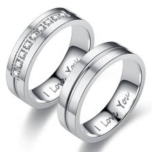 Wedding Rings for Women Men Couple Promise Band Stainless Steel Anniversary Engagement Jewelry Alliance Bijoux 2024 - buy cheap
