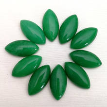 Cuentas de piedra natural de ónix malayo, cuentas sueltas en forma de marquesa, cabujón verde en forma de lágrima, 15x30mm, 12 unids/lote, venta al por mayor 2024 - compra barato