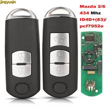 Jingyuqin controle remoto chave do carro 433mhz id46/pcf7952/id4d +(83) chip para mazda 2 6 2/3 botões caso inteligente fob 2024 - compre barato