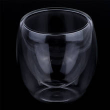 Copo de cerveja feito à mão resistente ao calor do copo de café da dupla camada do copo de café de vidro transparente 80ml 2024 - compre barato