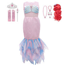 Vestido de la Sirenita Ariel para niña, disfraces de Cosplay para niña, Disfraces para niña pequeña, ropa para fiesta de Carnaval y Halloween 2024 - compra barato