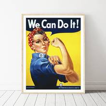 We Can Do It! Rosie the Riveter Vintage Poster WW2 Propaganda Prints Antique Wall Art Canvas Painting Pictures Wall Decoration 2024 - buy cheap