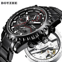 BOYZHE Men Automatic Mechanical Watch Business Luxury Brand   Stainless Steel Waterproof Sport es Relogio Masculino 2024 - buy cheap