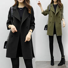 Womens Autumn Winter Jacket Casual Outwear Cardigan Ladies Slim Fit Coat Casual Solid Color Elegant Blend Outwear Veste Femme 2024 - buy cheap