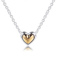 CKK 14K Gold Domed Heart Collier Necklace Choker Pendant Colgantes Chakra Collares Pingente 925 Sterling Silver Women Jewelry 2024 - buy cheap