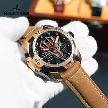 Reef Tiger/RT-reloj de lujo para hombre, resistente al agua, 100M, automático, relojes de pulsera mecánicos multifuncionales de cristal de zafiro 2024 - compra barato