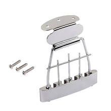 Zinc Alloy 4 String Trapeze Tailpiece with Screws for Archtop Jazz Bass Guitar Chrome 2024 - buy cheap