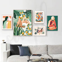 Póster de lona con estampado Floral nórdico para decoración de la habitación, cuadro decorativo de pared con diseño de "El Sol ama la Luna", arte botánico 2024 - compra barato