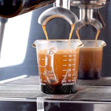 Мерный стаканчик из термостойкого стекла для кофе эспрессо, чашка с двойным мундштуком, 70 мл, маленькая чашка для молока 2024 - купить недорого