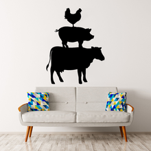 Pegatinas de pared de vaca, cerdo y pollo para el hogar, decoración de pared de sala de juegos para niños, calcomanías de animales, vinilo adhesivo de vaca, decoración de habitación 2024 - compra barato