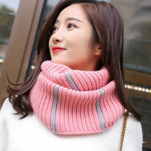 Jbersee корейский осенний и зимний новый модный стиль унисекс натуральный теплый полосатый шерстяной шарф кольцо 2024 - купить недорого