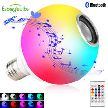 Blub Smart E27 RGB White Bluetooth Speaker LED Bulb Light Music Playing Dimmable Wireless Led Lamp with 24 Keys Remote Control 2024 - buy cheap
