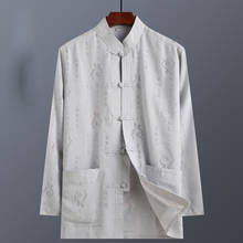 Camisa masculina tradicional chinesa de manga comprida, uniforme de kung fu, roupa retrô de linho, tai chi planejador lee sl3004 2024 - compre barato