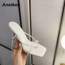 Aneikeh-Zapatos De tacón alto para Mujer, calzado Sexy con banda estrecha y Punta abierta, a la moda, estilo romano 2024 - compra barato
