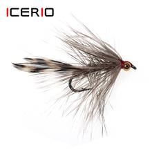 ICERIO-señuelo con forma de cadena para pesca, anzuelo de mosca húmeda, trucha, pesca, cebo, 6 uds., 10 # 2024 - compra barato