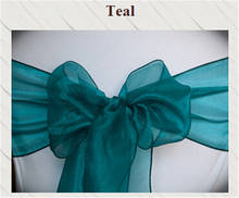 100pcs teal  Wedding Sashes Chair Bow Banquet Chair Sash for Weddings 2024 - buy cheap