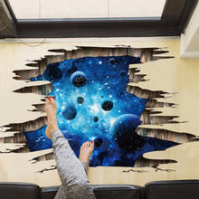 3D broken wall cosmic space wall stickers home decor living room bedroom floor decals murals Removable decorative vinyl material 2024 - buy cheap