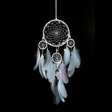 Gifts Original silver gray dream catcher 2 ring Indian feather hanging art gifts to bestie friends creative valentine's day 2024 - buy cheap