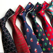 2019 New Classic 8cm Christmas Ties Men Santa Claus Christmas Tree Gravatas jacquard Woven Necktie Stripes Neckwear Neck Ties 2024 - buy cheap