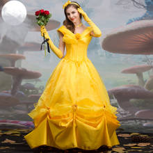 Vestido de princesa bella para Cosplay, vestidos de La Bella y La Bestia para mujer, ropa de fiesta, disfraz para adultos 2024 - compra barato