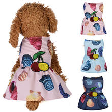 Vestido de verano con estampado de conchas para perros, vestido de cerezas para la playa, ropa para cachorros y mascotas, falda de princesa para perros pequeños y medianos, Chihuahua, novedad 2024 - compra barato