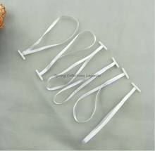 White/Black/Grey 100pcs Silk Ribbon Tag Seal Garment Tags Hang String plastic Snap Lock Pin Loop Fastener Hook Ties Accessories 2024 - buy cheap