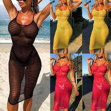 2020 das mulheres roupa de banho rendas sexy verão crochê maiô bikini cover up praia vestido oco para fora uma peça topos 2024 - compre barato