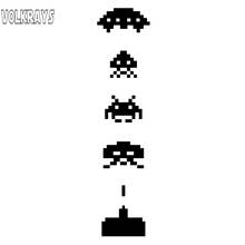 Volkrays Creative Car Sticker Space Invaders Accessories Reflective Waterproof Sunscreen Vinyl Decal Black/White,17cm*3cm 2024 - compre barato