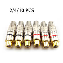 2/4/10pcs RCA Female Jack Plug Solder Audio Video Adapter Connector RCA Female Balck Red Convertor Gold Plated for Coaxial Cable 2024 - buy cheap
