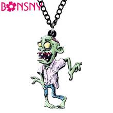 Bonsny Acrylic Halloween Horrible Scary Zombie Necklace Choker Fashion Anime Jewelry Women Kids Girls Teens Party Charms Gift 2024 - buy cheap