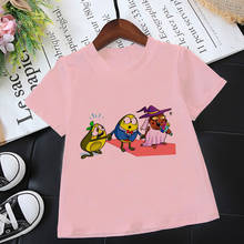 Camisa feminina estampa kawaii abacate, camiseta gola careca para meninos 24 meses 9 verão 2024 - compre barato