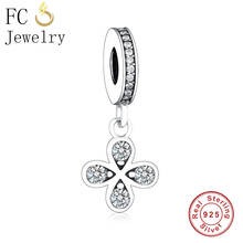 FC Jewelry Fit Original Brand Charms Bracelet Sterling Silver Clover Cloves Nutural Zircon Stone Beads Pendant Making Berloque 2024 - buy cheap