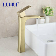 JIENI Luxury Brushed Golden Bathroom Basin Faucet High Style Deck Mounted Wash Basin Sink Faucets Mixer Tap 2024 - buy cheap