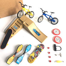 Jogos de treinamento dedo patinação placa com rampa peças pista crianças brinquedos presente kate park fingerboard mini dedo scooter bicicleta brinquedos 2024 - compre barato