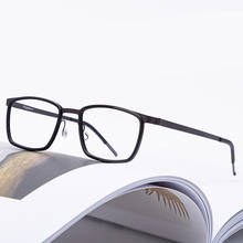 Armações de óculos de acetato de titânio sem parafuso, ultraleve, quadrado, prescrição óptica da dinamarca, óculos de miopia feminino 2024 - compre barato