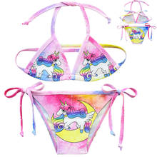 Girls Unicorn Bikini Swimwear Set New 2020 Children 2-Pieces Bathing Suits Kids Girl Beach Sport Bikini Swimsuit Swimwear 2024 - buy cheap