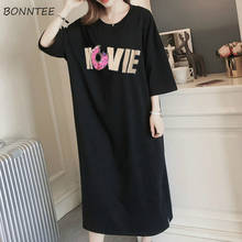 Nightgowns Women Kawaii Printd Loose Casual Cute Mid-calf Femme Nightdress Young Girl Soft Stylish Sleepwear 8 Colors Plus Size 2024 - buy cheap