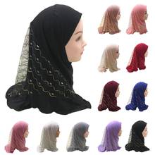 Sombrero de malla de una pieza Amira para niños y niñas, pañuelo para la cabeza, chal, Hijab islámico de oración, Ramadán, sombrero, gorros de Oriente Medio 2024 - compra barato