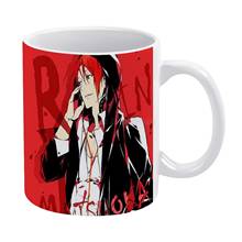 Rin Matsuoka-taza blanca de cerámica para té, regalo de cumpleaños, tazas de leche y tazas gratis, Rin Matsuoka, Iwatobi, Club de natación, natación 2024 - compra barato