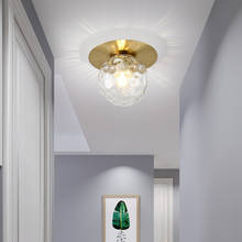Lámpara de techo de cristal dorado para el hogar, luz LED moderna con forma de globo para dormitorio, sala de estar, pasillo, entrada, iluminación decorativa 2024 - compra barato