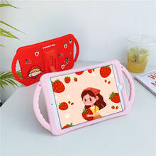 2021 New Kids Soft Capa tablet Case For ipad Mini 4 Cute Strawberry Girl Silicon Stand Handle Para Cover For ipad mini 4 Case 2024 - buy cheap