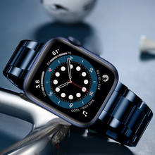 Correa ultrafina para iwatch, pulsera de acero inoxidable para apple watch se, series 7, 6, 5, 4, 3, 44mm, 40mm, 42mm, 38mm 2024 - compra barato