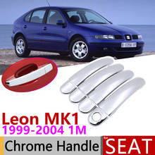 for Seat Leon MK1 1M 1999~2004 Luxurious Chrome Exterior Door Handle Cover Car Accessories Stickers Trim Set 2000 2001 2002 2003 2024 - buy cheap