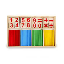 Juego de matemáticas Montessori, número de madera, palos, rompecabezas de enseñanza, juego de ayuda, juguetes educativos de aprendizaje 2024 - compra barato